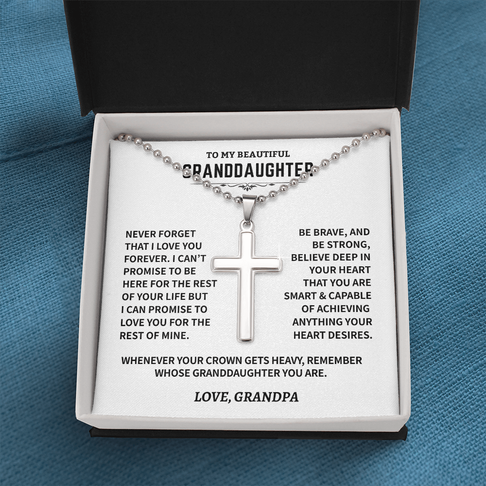 Jewelry Granddaughter Gift, Cross Necklace Granddaughter Gift, Cross Necklace