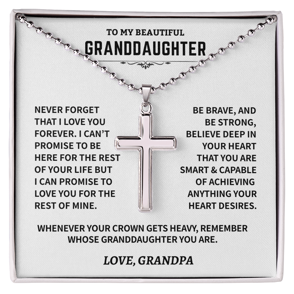 Jewelry Granddaughter Gift, Cross Necklace Granddaughter Gift, Cross Necklace