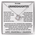Jewelry Granddaughter Gift From Grandma & Grandpa, "Never Forget" Knot Necklace