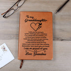 Jewelry Granddaughter Gift From Grandma, "Proud of You", Graphic Journal