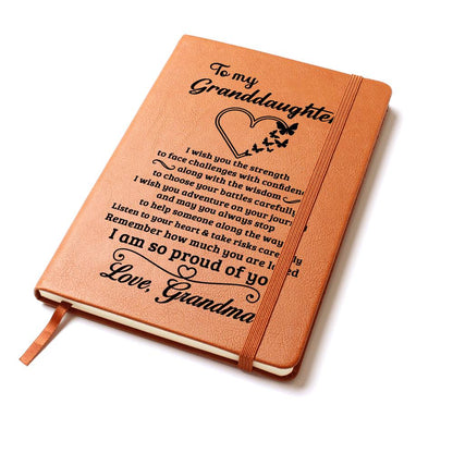 Jewelry Granddaughter Gift From Grandma, "Proud of You", Graphic Journal