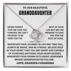 Jewelry Granddaughter Gift From Grandpa & Grandma,"Never Forget", Knot Necklace Granddaughter Gift From Grandpa & Grandma,"Never Forget", Knot Necklace