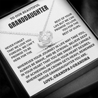 Jewelry Granddaughter Gift From Grandpa & Grandma,"Never Forget", Knot Necklace Granddaughter Gift From Grandpa & Grandma,"Never Forget", Knot Necklace