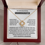 Jewelry Granddaughter Gift From Grandpa & Grandma,"Never Forget", Knot Necklace Granddaughter Gift From Grandpa & Grandma,"Never Forget", Knot Necklace