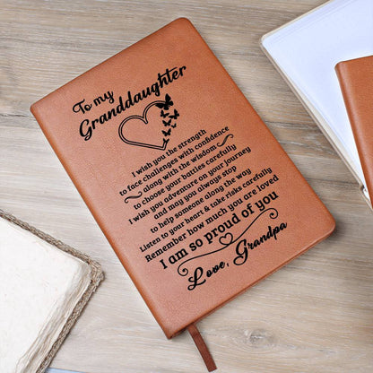 Jewelry Granddaughter Gift From Grandpa, "Proud of You", Graphic Journal
