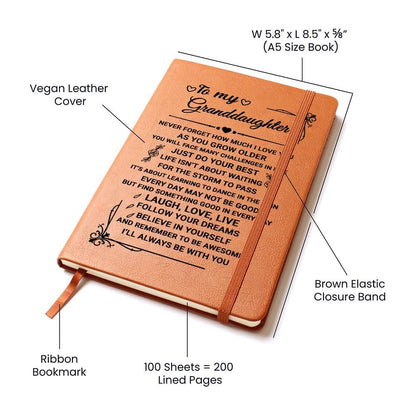 Jewelry Granddaughter Gift-Leather Journal