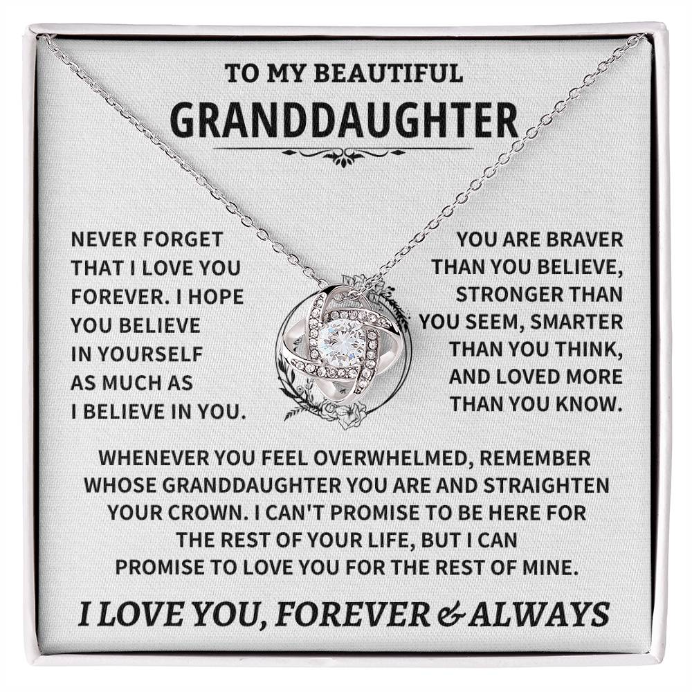 Jewelry Granddaughter Gift, Never Forget That I Love You"