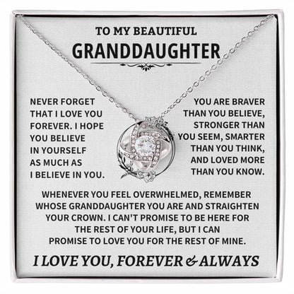 Jewelry Granddaughter Gift, Never Forget That I Love You"