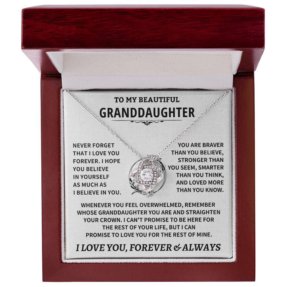 Jewelry Granddaughter Gift, Never Forget That I Love You"