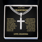 Jewelry Grandson Gift From Grandma,"Never Forget",Cross Cuban Chain. Grandson Gift From Grandma,"Never Forget",Cross Cuban Chain.