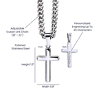 Jewelry Grandson Gift From Grandma,"Never Forget",Cross Cuban Chain. Grandson Gift From Grandma,"Never Forget",Cross Cuban Chain.