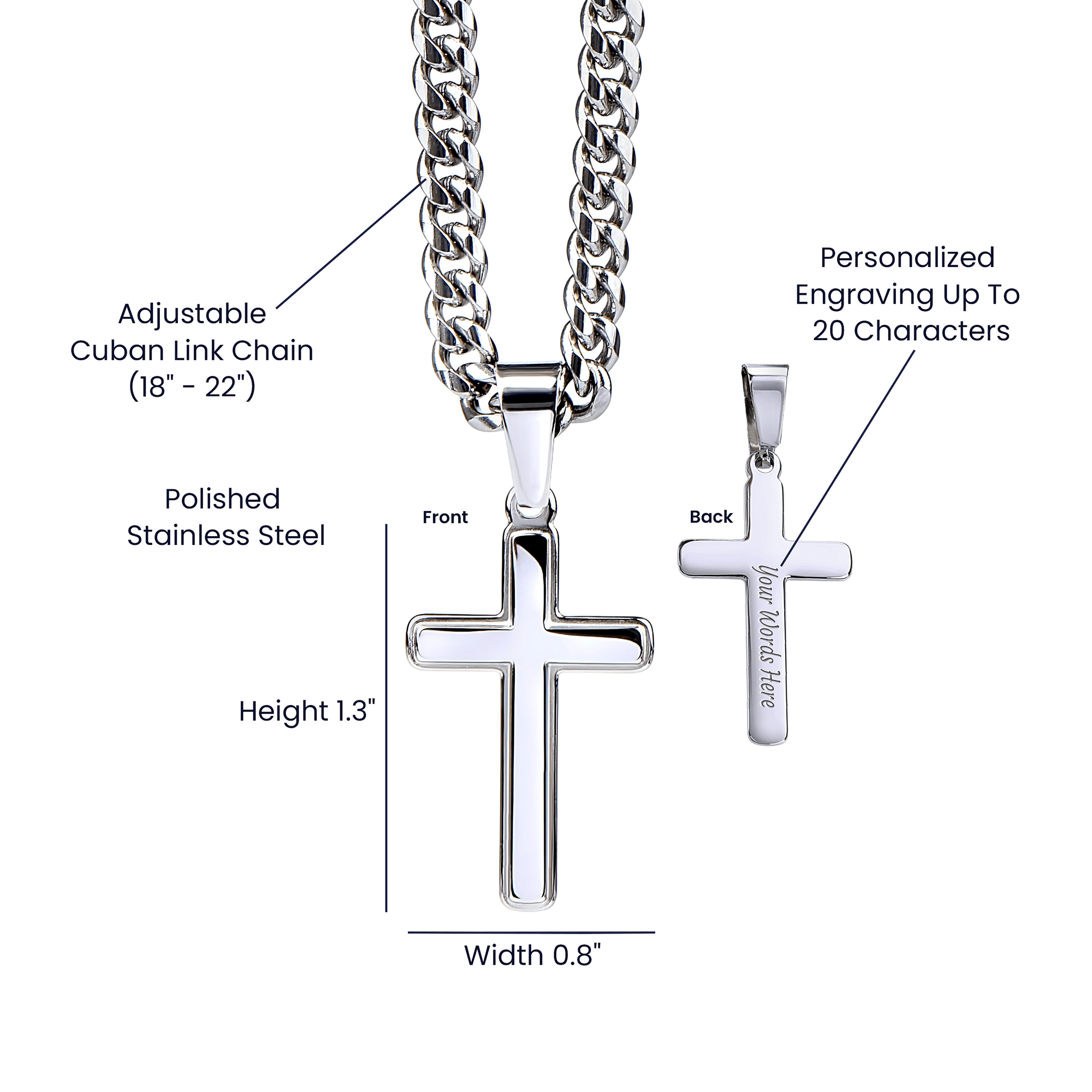 Jewelry Grandson Gift From Grandma,"Never Forget",Cross Cuban Chain. Grandson Gift From Grandma,"Never Forget",Cross Cuban Chain.