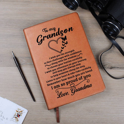Jewelry Grandson Gift From Grandma, "Proud Of You", Graphic Journal