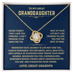 Jewelry Great Granddaughter Gift From Great-Grandpa,"Never Forget",Knot Necklace Great Granddaughter Gift From Great-Grandpa,"Never Forget",Knot Necklace