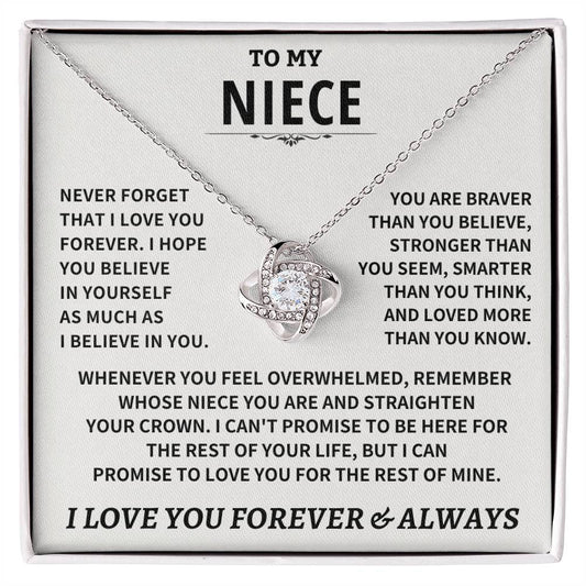 Jewelry Niece gift, "Never Forget That I Love You"