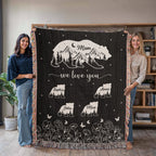 Blankets Personalized Bear Family Woven Blanket – Custom Name Mom Bear Throw, We Love You Gift from Kids Personalized Bear Family Woven Blanket – Custom Name Mom Bear Throw, We Love You Gift from Kids