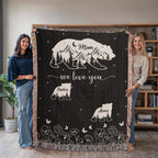 Blankets Personalized Bear Family Woven Blanket – Custom Name Mom Bear Throw, We Love You Gift from Kids Personalized Bear Family Woven Blanket – Custom Name Mom Bear Throw, We Love You Gift from Kids