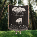 Blankets Personalized Bear Family Woven Blanket – Custom Name Mom Bear Throw, We Love You Gift from Kids Personalized Bear Family Woven Blanket – Custom Name Mom Bear Throw, We Love You Gift from Kids