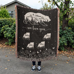 Blankets Personalized Bear Family Woven Blanket – Custom Name Mom Bear Throw, We Love You Gift from Kids Personalized Bear Family Woven Blanket – Custom Name Mom Bear Throw, We Love You Gift from Kids