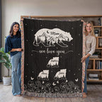 Blankets Personalized Bear Family Woven Blanket – Custom Name Mom Bear Throw, We Love You Gift from Kids Personalized Bear Family Woven Blanket – Custom Name Mom Bear Throw, We Love You Gift from Kids