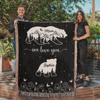 Blankets Personalized Bear Family Woven Blanket – Custom Name Mom Bear Throw, We Love You Gift from Kids Personalized Bear Family Woven Blanket – Custom Name Mom Bear Throw, We Love You Gift from Kids