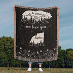 Blankets Personalized Bear Family Woven Blanket – Custom Name Mom Bear Throw, We Love You Gift from Kids Personalized Bear Family Woven Blanket – Custom Name Mom Bear Throw, We Love You Gift from Kids