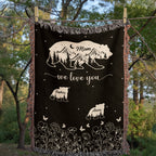 Blankets Personalized Bear Family Woven Blanket – Custom Name Mom Bear Throw, We Love You Gift from Kids Personalized Bear Family Woven Blanket – Custom Name Mom Bear Throw, We Love You Gift from Kids