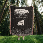 Blankets Personalized Bear Family Woven Blanket – Custom Name Mom Bear Throw, We Love You Gift from Kids Personalized Bear Family Woven Blanket – Custom Name Mom Bear Throw, We Love You Gift from Kids