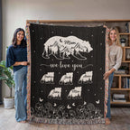 Blankets Personalized Bear Family Woven Blanket – Custom Name Mom Bear Throw, We Love You Gift from Kids Personalized Bear Family Woven Blanket – Custom Name Mom Bear Throw, We Love You Gift from Kids