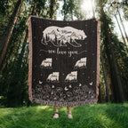 Blankets Personalized Bear Family Woven Blanket – Custom Name Mom Bear Throw, We Love You Gift from Kids Personalized Bear Family Woven Blanket – Custom Name Mom Bear Throw, We Love You Gift from Kids