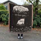 Blankets Personalized Bear Family Woven Blanket – Custom Name Mom Bear Throw, We Love You Gift from Kids Personalized Bear Family Woven Blanket – Custom Name Mom Bear Throw, We Love You Gift from Kids