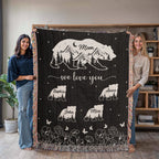 Blankets Personalized Bear Family Woven Blanket – Custom Name Mom Bear Throw, We Love You Gift from Kids Personalized Bear Family Woven Blanket – Custom Name Mom Bear Throw, We Love You Gift from Kids