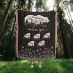 Blankets Personalized Bear Family Woven Blanket – Custom Name Mom Bear Throw, We Love You Gift from Kids Personalized Bear Family Woven Blanket – Custom Name Mom Bear Throw, We Love You Gift from Kids