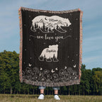Blankets Personalized Bear Family Woven Blanket – Custom Name Mom Bear Throw, We Love You Gift from Kids Personalized Bear Family Woven Blanket – Custom Name Mom Bear Throw, We Love You Gift from Kids