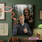 canvas Personalized Bigfoot Selfie Canvas | Custom Bigfoot Adventure Wall Art | Funny Outdoor Couple & Family Gift | Unique Keepsake Personalized Bigfoot Selfie Canvas | Custom Bigfoot Adventure Wall Art | Funny Outdoor Couple & Family Gift | Unique Keepsake