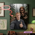 canvas Personalized Bigfoot Selfie Canvas | Custom Bigfoot Adventure Wall Art | Funny Outdoor Couple & Family Gift | Unique Keepsake Personalized Bigfoot Selfie Canvas | Custom Bigfoot Adventure Wall Art | Funny Outdoor Couple & Family Gift | Unique Keepsake