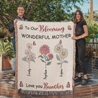 Blankets Personalized Blooming Wonderful Mother Woven Blanket – Custom Flower Name Family Throw, Mother’s Day Gift from childen Personalized Blooming Wonderful Mother Woven Blanket – Custom Flower Name Family Throw, Mother’s Day Gift from childen