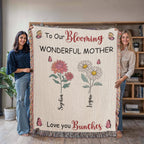 Blankets Personalized Blooming Wonderful Mother Woven Blanket – Custom Flower Name Family Throw, Mother’s Day Gift from childen Personalized Blooming Wonderful Mother Woven Blanket – Custom Flower Name Family Throw, Mother’s Day Gift from childen