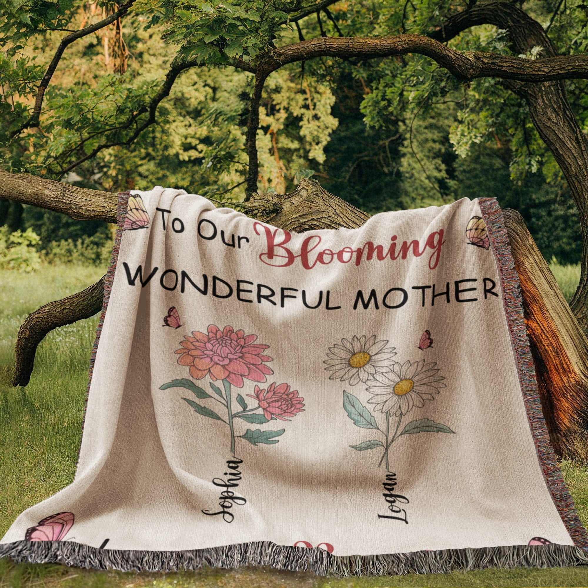 Blankets Personalized Blooming Wonderful Mother Woven Blanket – Custom Flower Name Family Throw, Mother’s Day Gift from childen Personalized Blooming Wonderful Mother Woven Blanket – Custom Flower Name Family Throw, Mother’s Day Gift from childen