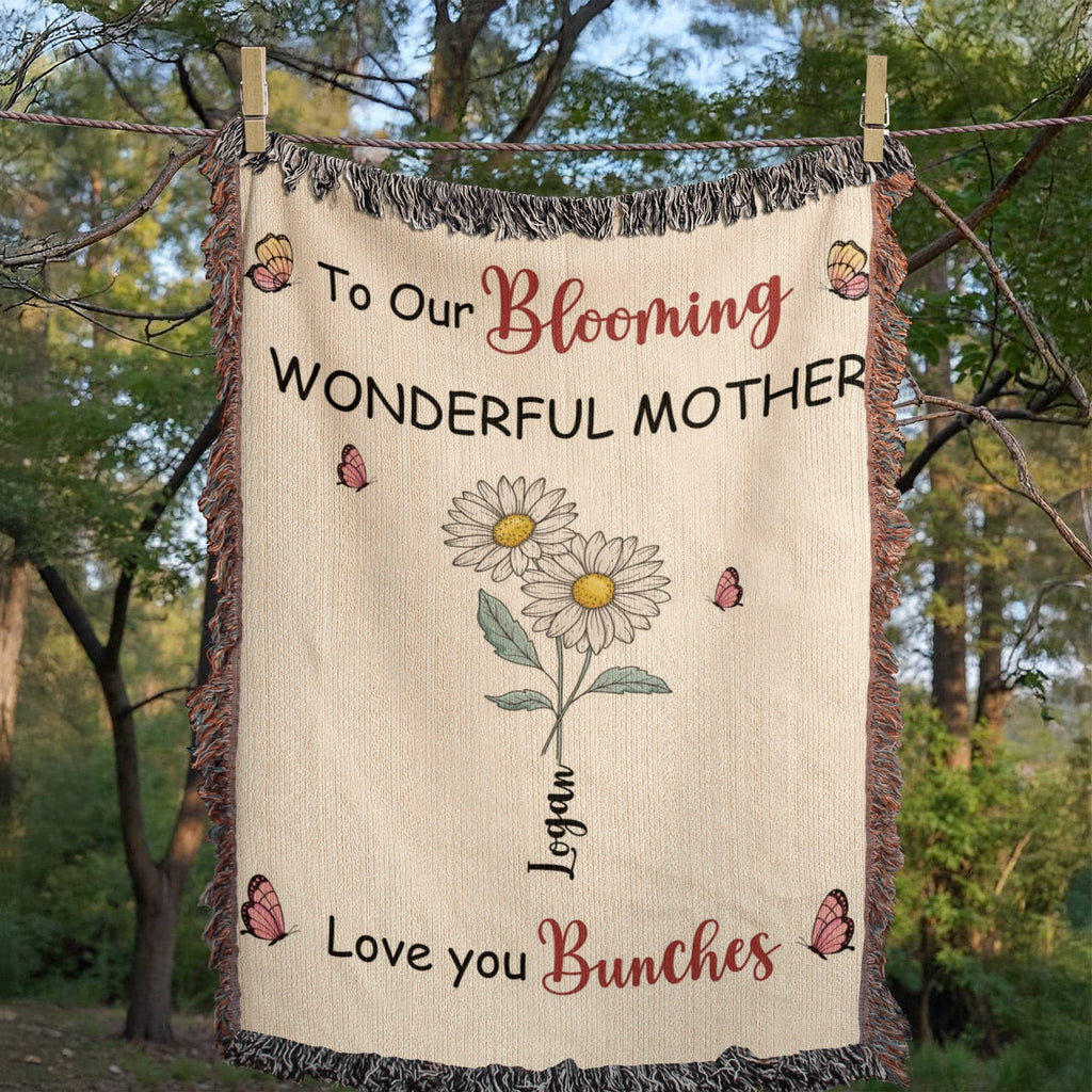 Blankets Personalized Blooming Wonderful Mother Woven Blanket – Custom Flower Name Family Throw, Mother’s Day Gift from childen Personalized Blooming Wonderful Mother Woven Blanket – Custom Flower Name Family Throw, Mother’s Day Gift from childen