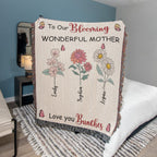 Blankets Personalized Blooming Wonderful Mother Woven Blanket – Custom Flower Name Family Throw, Mother’s Day Gift from childen Personalized Blooming Wonderful Mother Woven Blanket – Custom Flower Name Family Throw, Mother’s Day Gift from childen