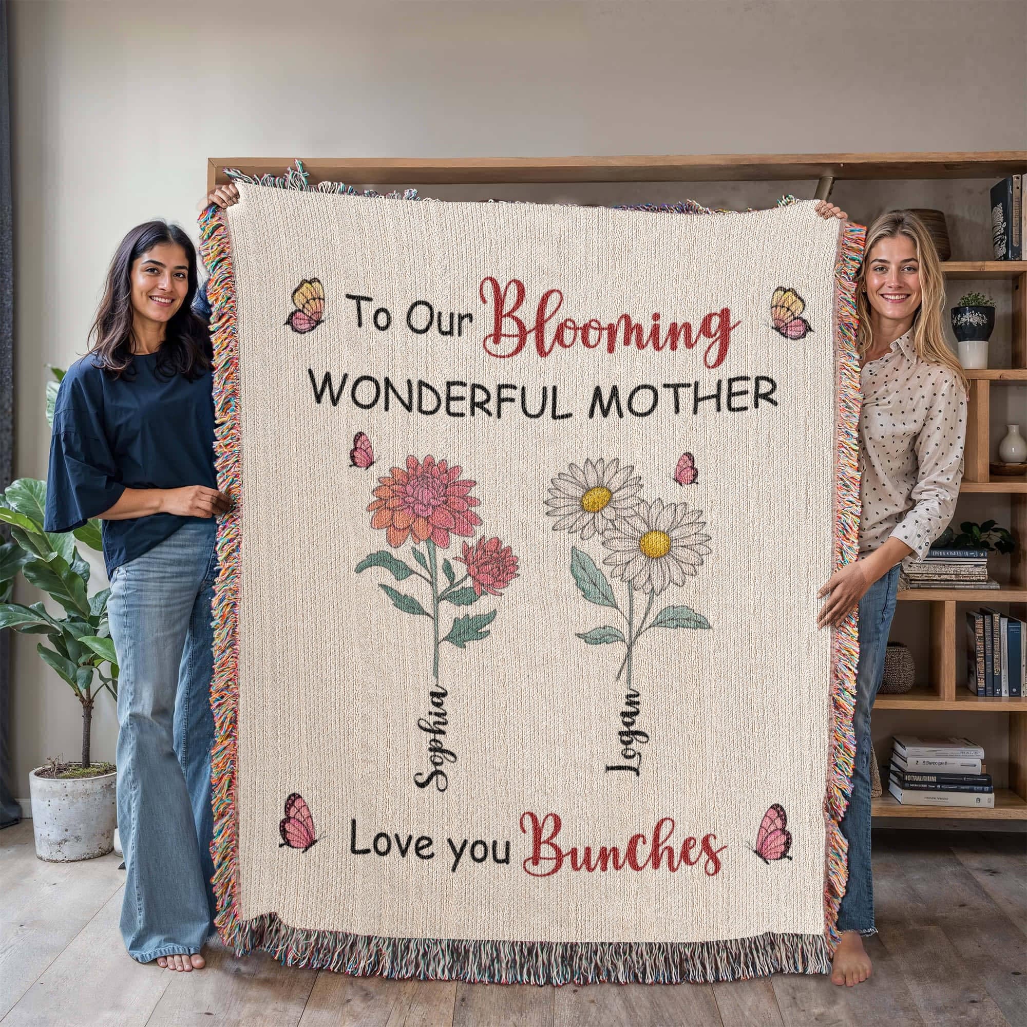Blankets Personalized Blooming Wonderful Mother Woven Blanket – Custom Flower Name Family Throw, Mother’s Day Gift from childen Personalized Blooming Wonderful Mother Woven Blanket – Custom Flower Name Family Throw, Mother’s Day Gift from childen