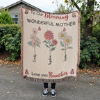 Blankets Personalized Blooming Wonderful Mother Woven Blanket – Custom Flower Name Family Throw, Mother’s Day Gift from childen Personalized Blooming Wonderful Mother Woven Blanket – Custom Flower Name Family Throw, Mother’s Day Gift from childen