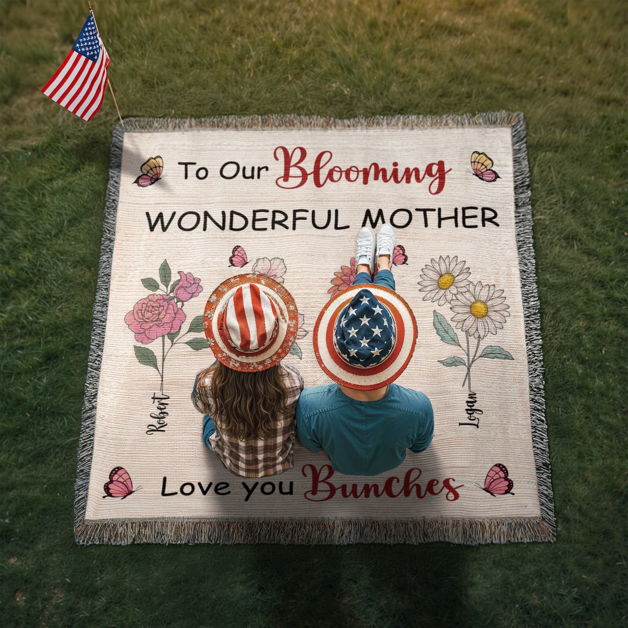 Personalized Blooming Wonderful Mother Woven Blanket – Custom Flower Name Family Throw, Mother’s Day Gift from childen Personalized Blooming Wonderful Mother Woven Blanket – Custom Flower Name Family Throw, Mother’s Day Gift from childen