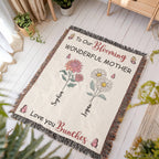 Blankets Personalized Blooming Wonderful Mother Woven Blanket – Custom Flower Name Family Throw, Mother’s Day Gift from childen Personalized Blooming Wonderful Mother Woven Blanket – Custom Flower Name Family Throw, Mother’s Day Gift from childen