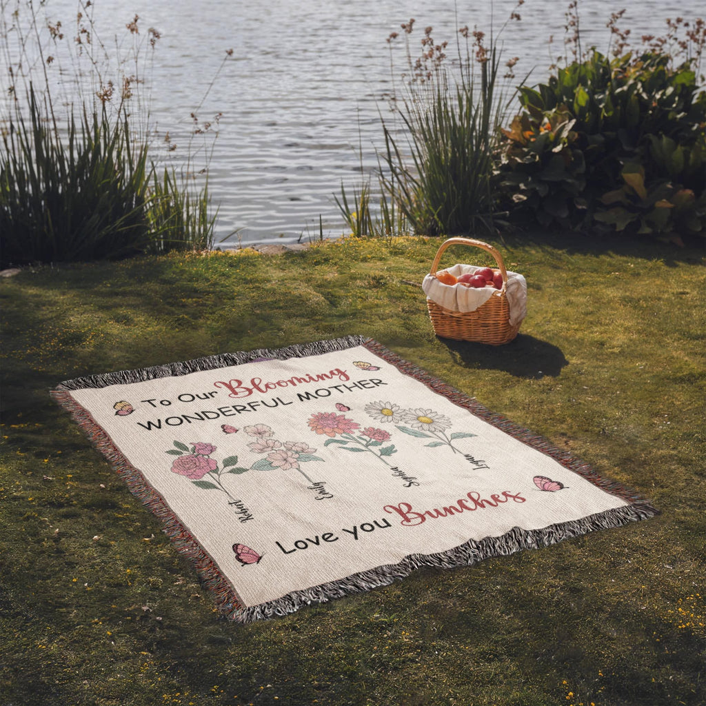 Blankets Personalized Blooming Wonderful Mother Woven Blanket – Custom Flower Name Family Throw, Mother’s Day Gift from childen Personalized Blooming Wonderful Mother Woven Blanket – Custom Flower Name Family Throw, Mother’s Day Gift from childen