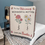 Blankets Personalized Blooming Wonderful Mother Woven Blanket – Custom Flower Name Family Throw, Mother’s Day Gift from childen Personalized Blooming Wonderful Mother Woven Blanket – Custom Flower Name Family Throw, Mother’s Day Gift from childen