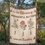 Blankets Personalized Blooming Wonderful Mother Woven Blanket – Custom Flower Name Family Throw, Mother’s Day Gift from childen Personalized Blooming Wonderful Mother Woven Blanket – Custom Flower Name Family Throw, Mother’s Day Gift from childen