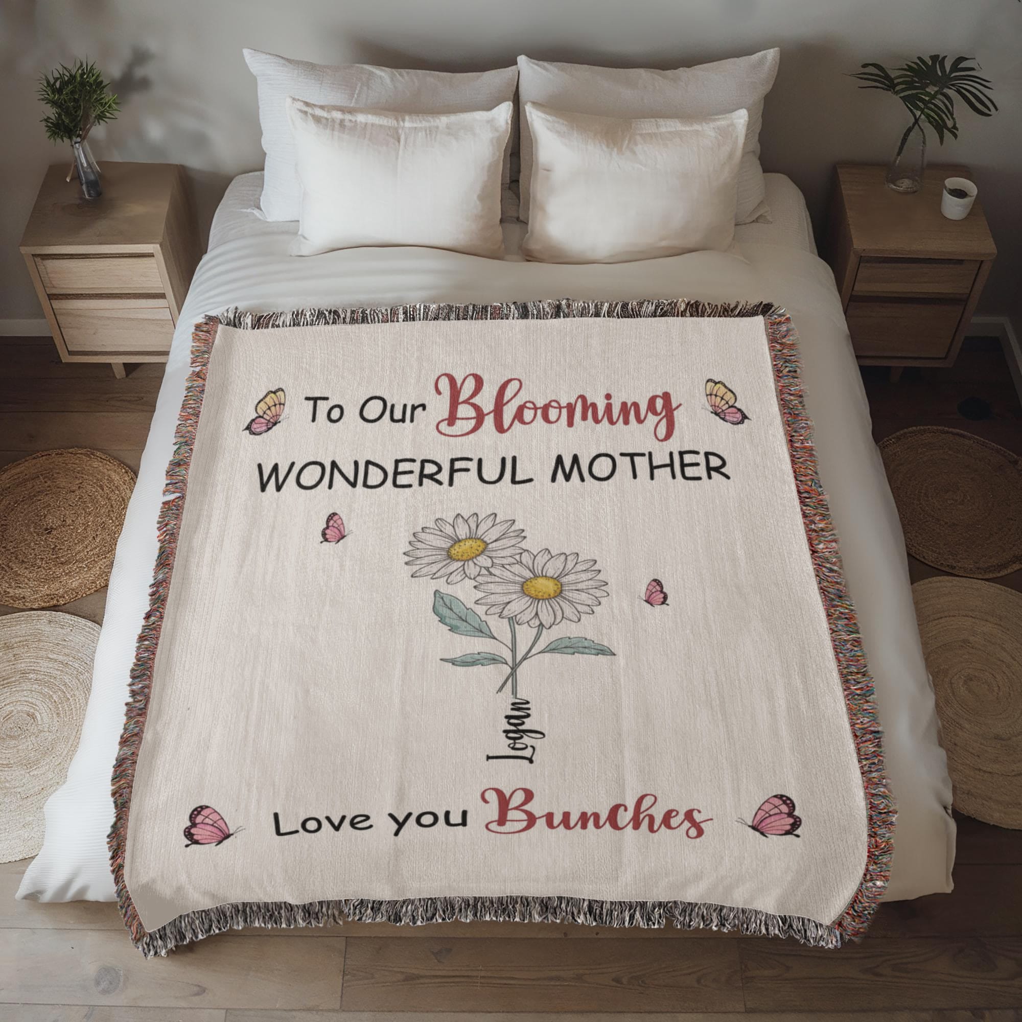 Blankets Personalized Blooming Wonderful Mother Woven Blanket – Custom Flower Name Family Throw, Mother’s Day Gift from childen Personalized Blooming Wonderful Mother Woven Blanket – Custom Flower Name Family Throw, Mother’s Day Gift from childen