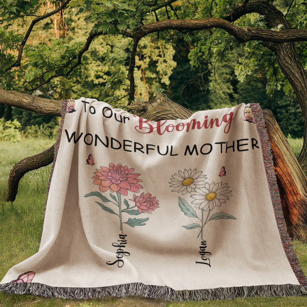 Blankets Personalized Blooming Wonderful Mother Woven Blanket – Custom Flower Name Family Throw, Mother’s Day Gift from childen Personalized Blooming Wonderful Mother Woven Blanket – Custom Flower Name Family Throw, Mother’s Day Gift from childen